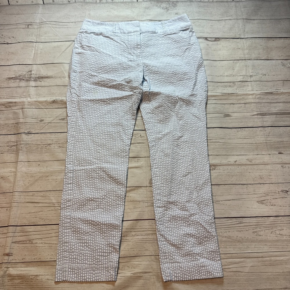 Ann Taylor Loft Striped Curvy Skinny Ankle Pants Women's Size 6 (Fits 31x25)